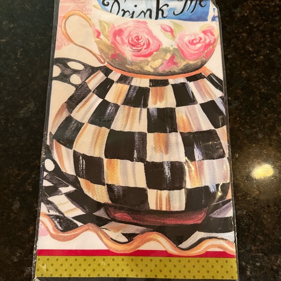 MacKenzie-Childs  Curious Teacup Tea Towel - Picture 1 of 2